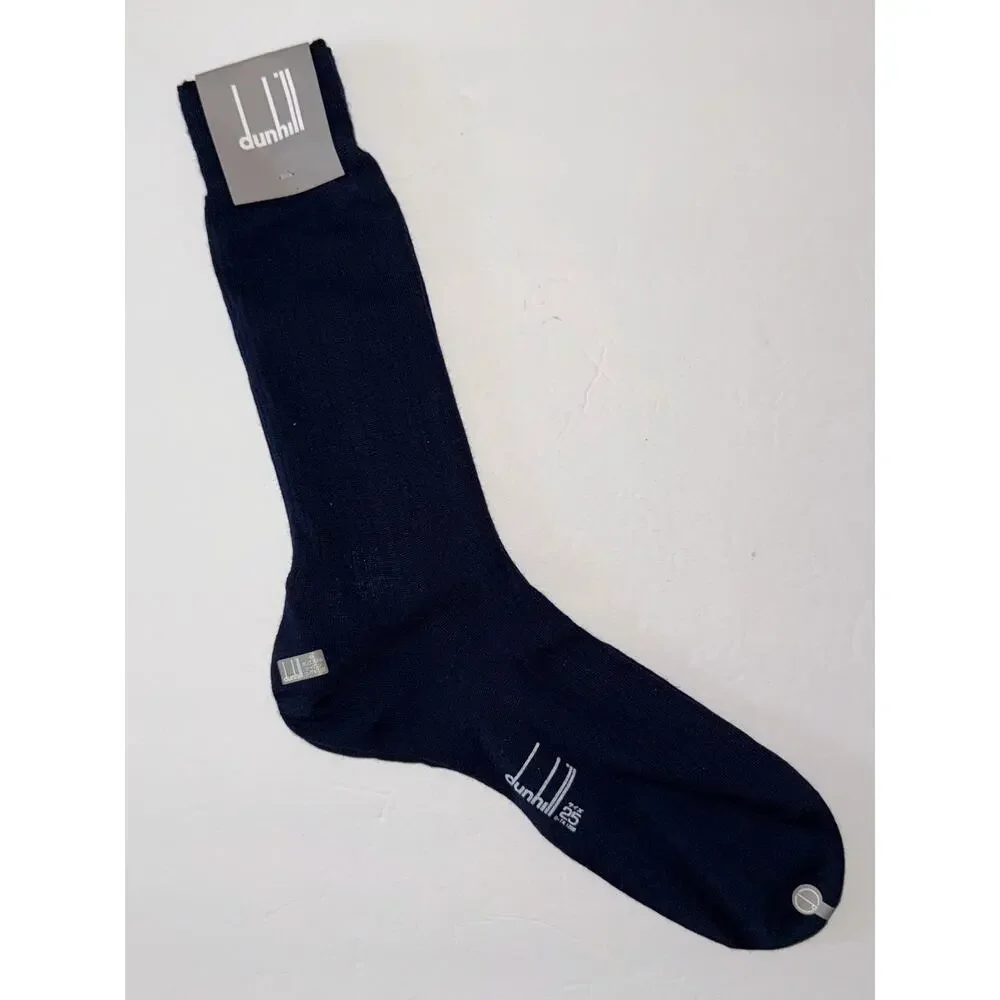 Alfred Dunhill Sz 25cm Dark Blue Dress Socks Quiet Luxury Old Money Business New